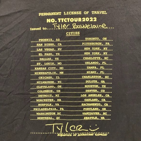 Call Me If You Get Lost OFWGKTA Golf Wang Black Tour T-Shirt - Picture 7 of 7